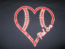 "I LOVE BOSTON RED SOX" Stitched Heart XL T-Shirt