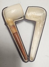 B.H. Wasmann Meerschaum Ambra Bachelite Stelo Pipa in Custodia Affumicata