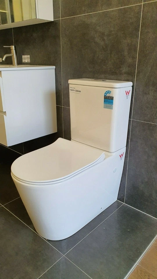 Rimless Toilet Suite Back to Wall S&P Trap Soft Closing Seat - image 2 of 4