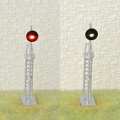 Details about   1 x HO scale searchlight interlocking signal block LED bi-colors 2 heads silver 