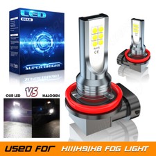 2x H11 Led 55w 12v Low-beam Headlightfogdriving Light Bulbs Xenon White