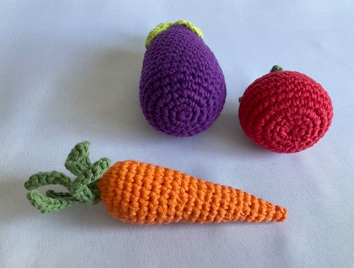 New Handmade Crochet Food Amigurumi Vegetable Set Of 3 - Picture 3 of 7
