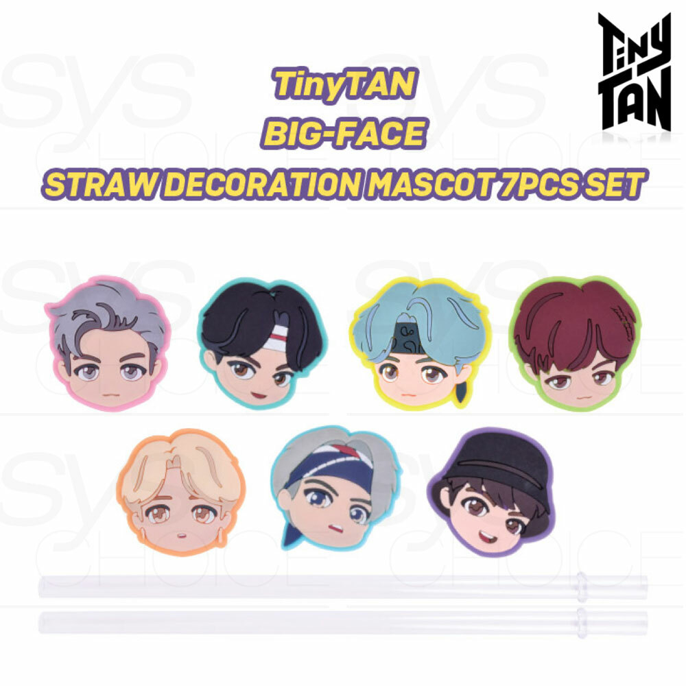 BTS TinyTAN Official Authentic Goods Big Face Straw Decoration