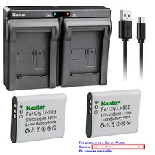 Kastar Battery Dual Charger for Olympus Li-90B Li-92B Olympus UC-90 LI-90C