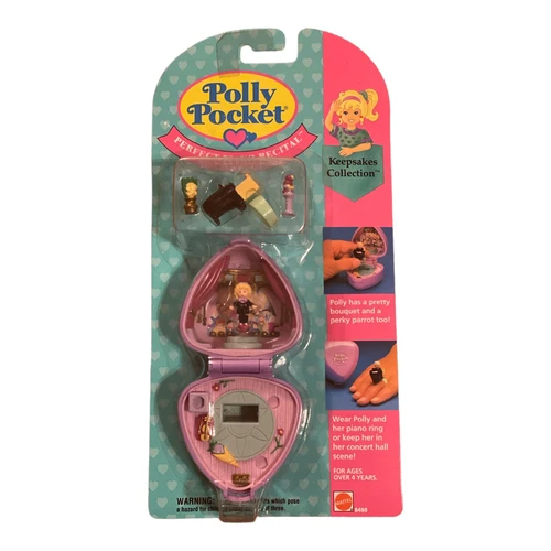 1991 Polly Pocket VTG Perfect Piano Recital Ring & Ring Case Bluebird Toys NOC