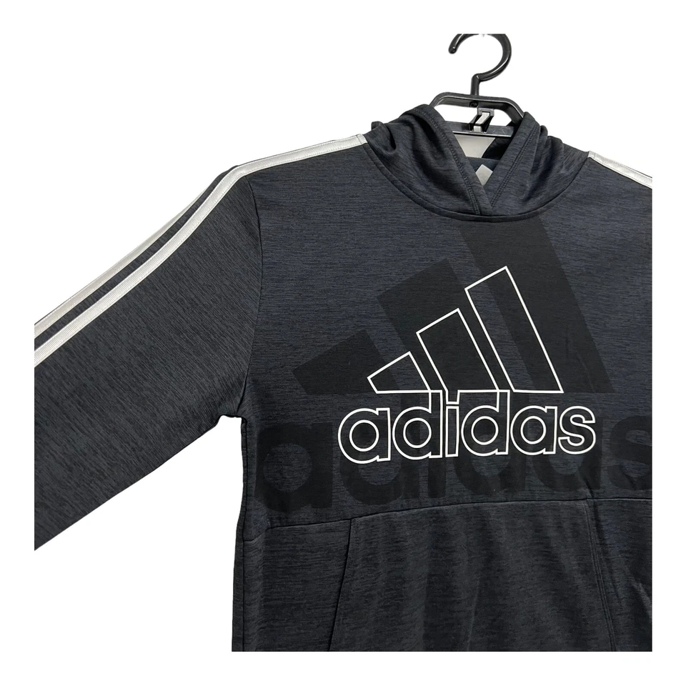 Adidas Girl's Long Sleeve Black Hooded Pullover Sweatshirt Size L (14-16) - Image 2 of 4