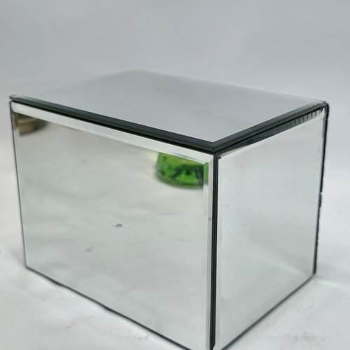 Mirrored Jewelry Box with Crystal Trim, Two Drawers, Velvet Interior, 6.5x5" - Picture 8 of 14