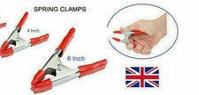 Large 4'' 6" Metal Strong SPRING CLAMPS Woodworking Clips PVC Coated Ends UK