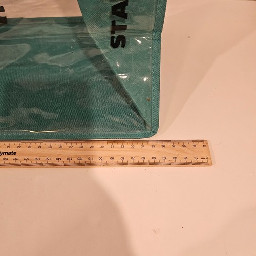 Starbucks Plastic Reusable Tote Bag Green Clear Shopping Coffee Promotional - Picture 7 of 9