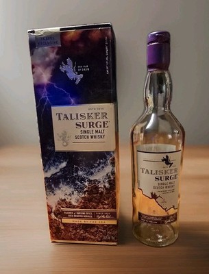 Talisker Surge Single Malt Scotch Whisky Empty Bottle and Box Case Travel Exclus