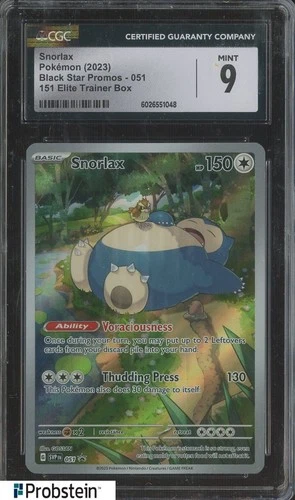 2023 Pokemon SVP EN BSP Elite Trainer Box #051 Snorlax CGC 9 MINT