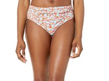 Tommy Bahama Women's Blue Shirred High-waist Swim Bikini Bottom Size S