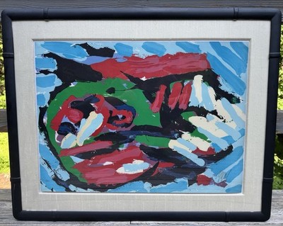 Karel Appel ''Flying Head Over Ocean'' Original 1978 Signed & Numbered 7 / 160