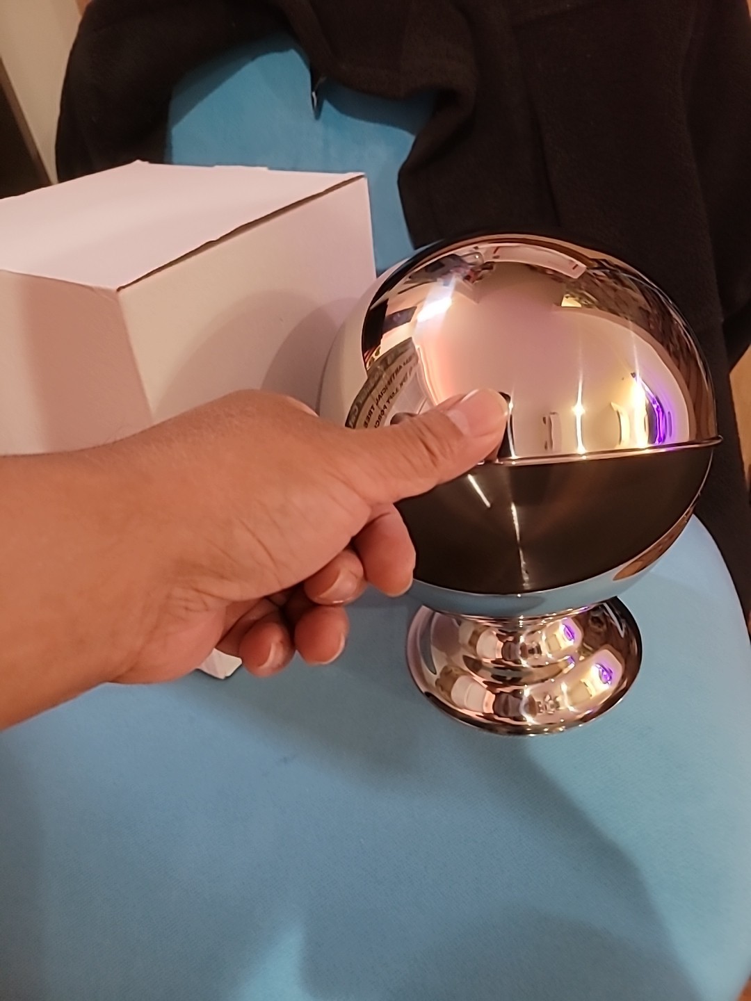  SILVER DOME ROLL TOP CAVIAR/ BUTTER SERVER DISH Covered Jumbo Roll Top 30 Oz