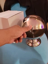  SILVER DOME ROLL TOP CAVIAR/ BUTTER SERVER DISH Covered Jumbo Roll Top 30 Oz