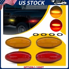 LED Side Marker Lights Amber/Red Lamp For 1999-2014 GMC Sierra 2500/3500HD 4-40X
