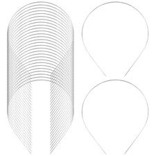 30 Pack Bulk 1.2MM Silver Thin Plain Blank 30 Pack of Silver Metal Headbands