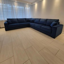 Soho - 2c3 Large Corner Sofa | High Back | Navy Plush | Upgraded Seating 