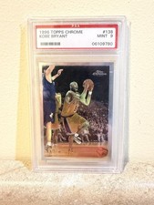 KOBE BRYANT RC 1996-97 TOPPS CHROME BASKETBALL ROOKIE #138 PSA 9 MINT LAKERS