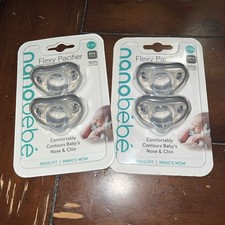 4 Nanobebe Baby Pacifiers 0-3 Month - Orthodontic, Curves Comfortably with Face