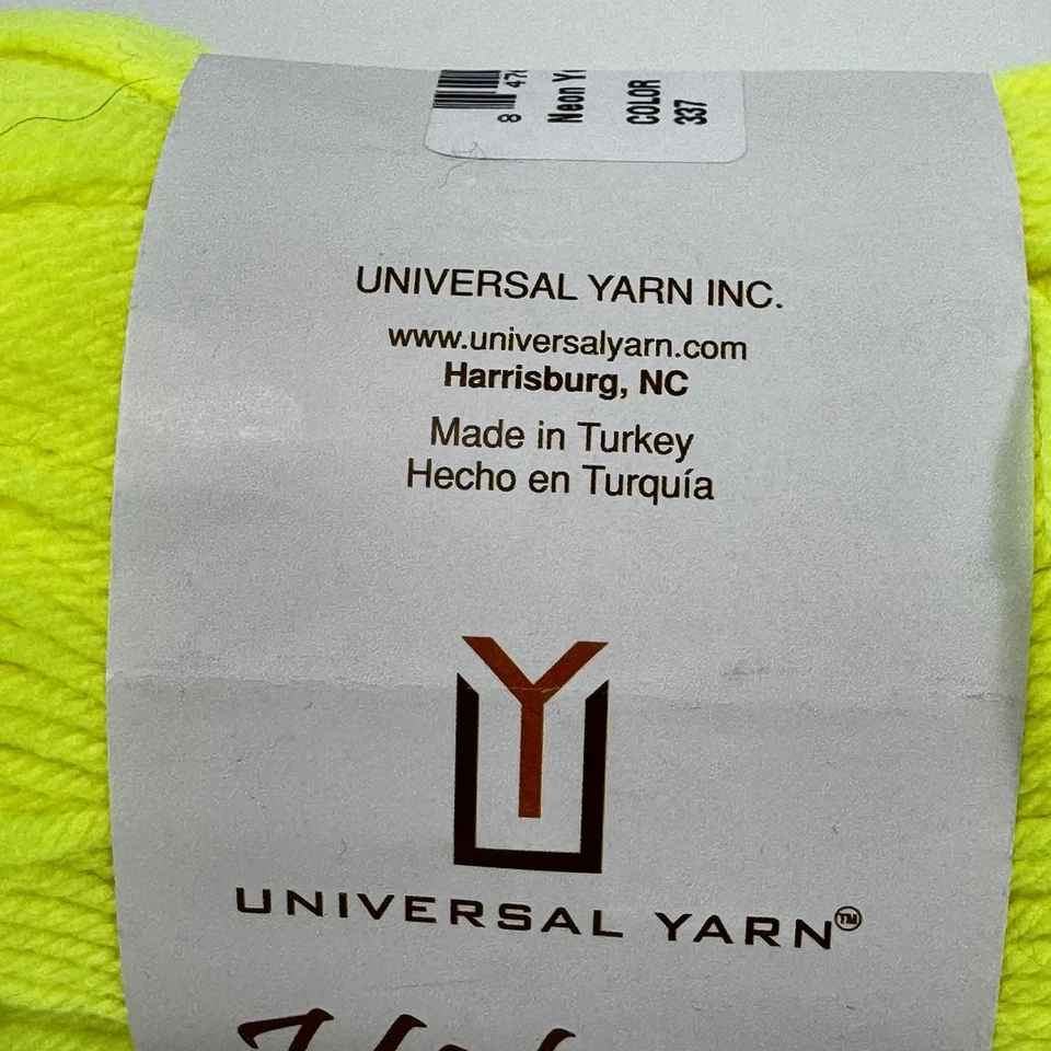 Universal Yarn Uptown Worsted Neon Yellow 337 Acrylic 180 yds Knitting Crochet - Image 4 of 4
