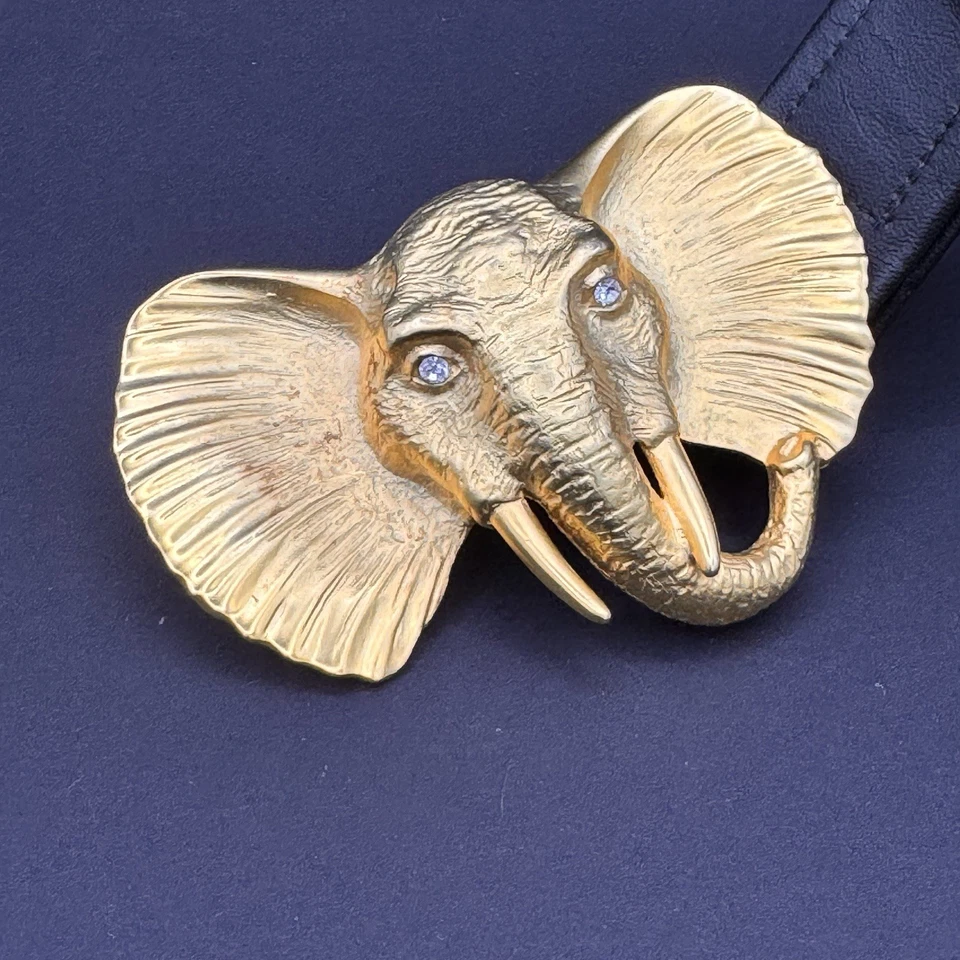 Винтажный Doreen Ryan золотой слон сафари золотистый цепочка ссылка ремень кристалл глаза - Изображение 4 из 4