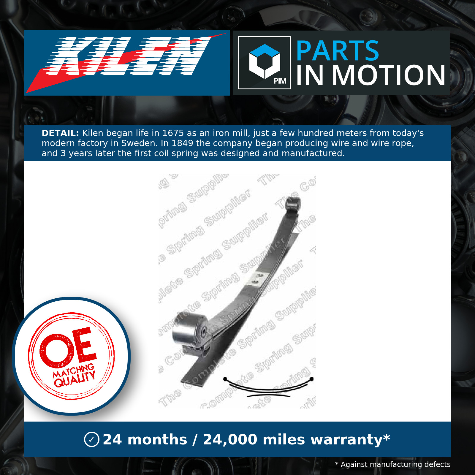 Leaf Spring Rear 622067 Kilen Suspension BK315560HJ 2030939 BK315560HK 2271518