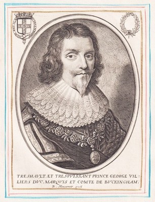 George Villiers 1 Duke of Buckingham statesman England Portrait Kupferstich 1650