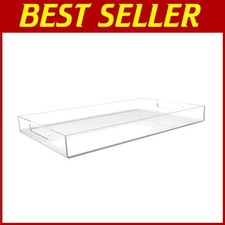 Multi-Purpose 20" Acrylic Serving Tray with Handles - Elegant  Durable Design