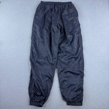 Vtg Nike Men's Lined Track Pant Black Size L Windbreaker Jogger Zip Hem Trainers