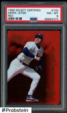 Derek Jeter 1996 Select CERTIFIED RED #100 HOF Yankees RARE PARALLEL /1800 PSA 8