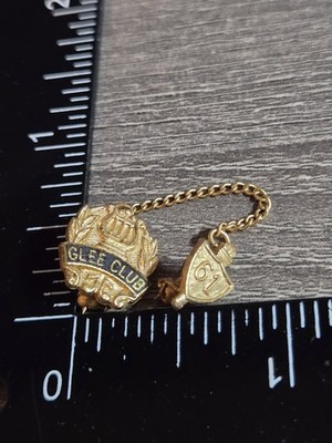 Glee club pin with 1961 Hanging Chain pin Gold Tone Aco