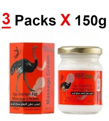 3 Pcs Egy Ostrich Fat Massage Cream 100% Natural Ointment Knee Joint Pain 150gm