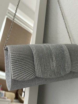 Damen Clutch Handtasche Kleine Damentasche Silber Clutch Tasche Partytasche de