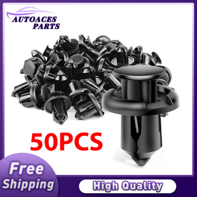 50Pcs Hole Plastic Rivets Retainer Fender Bumper Push Pin Fits Honda Accord