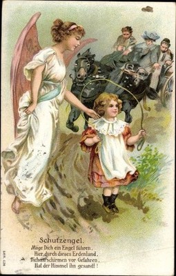 10 Old Postcard Angels, Various Views - 26017