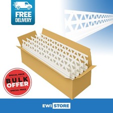 25x White PVC Stop Bead 10mm x 2.5mm No Mesh Plastering Joint Bulk Bundle