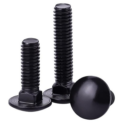 5/16-18 x 3/4 Carriage Bolts 304 SS 18-8 Black Steel Round Head 20pcs UNC