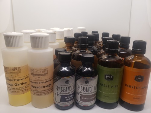 Huge Bundle Fragrance Oils 33 Bottles Candles, Soaps, Bath Bomb & Crafts