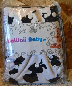 KAWAII BABY~COW PATTERN~MAKES CLOTH DIAPERING EASIER~ONE SIZE 8-36 POUNDS