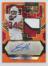 Elijah Higgins 2023 Panini Select Neon Orange Pulsar RC Auto /33 Jersey #RSM-EHI
