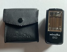 Vintage Minolta Auto 20 Electronic Flash Unit Original Leatherette Case