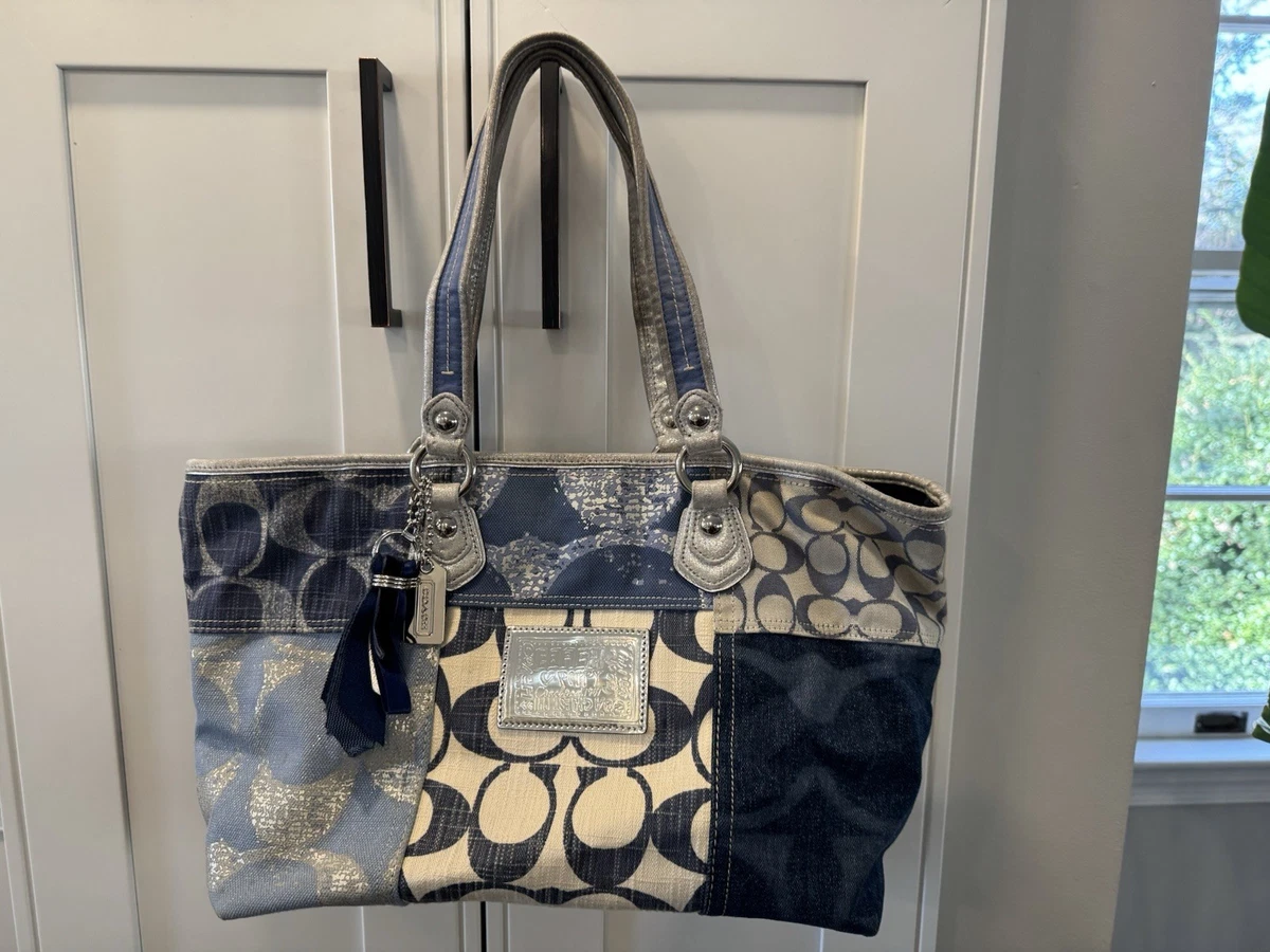 Coach Patchwork Denim Exterior Large Bags & Handbags for Women for