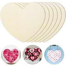 6 Pack 16 Inch Valentine's Day Wooden Hearts for Crafts Large Blank Heart Shaped