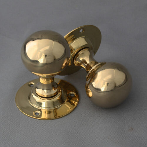 Boutons de porte boule en laiton Edwardian - Photo 8 sur 10