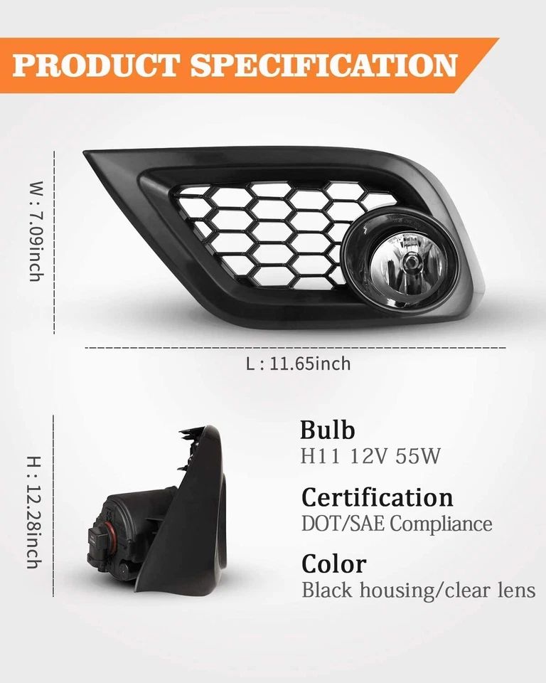 Par de lentes transparentes para 2016 2017 2018 Scion Toyota Corolla IM luz antiniebla 16 Scion IM Foto 3 de 4