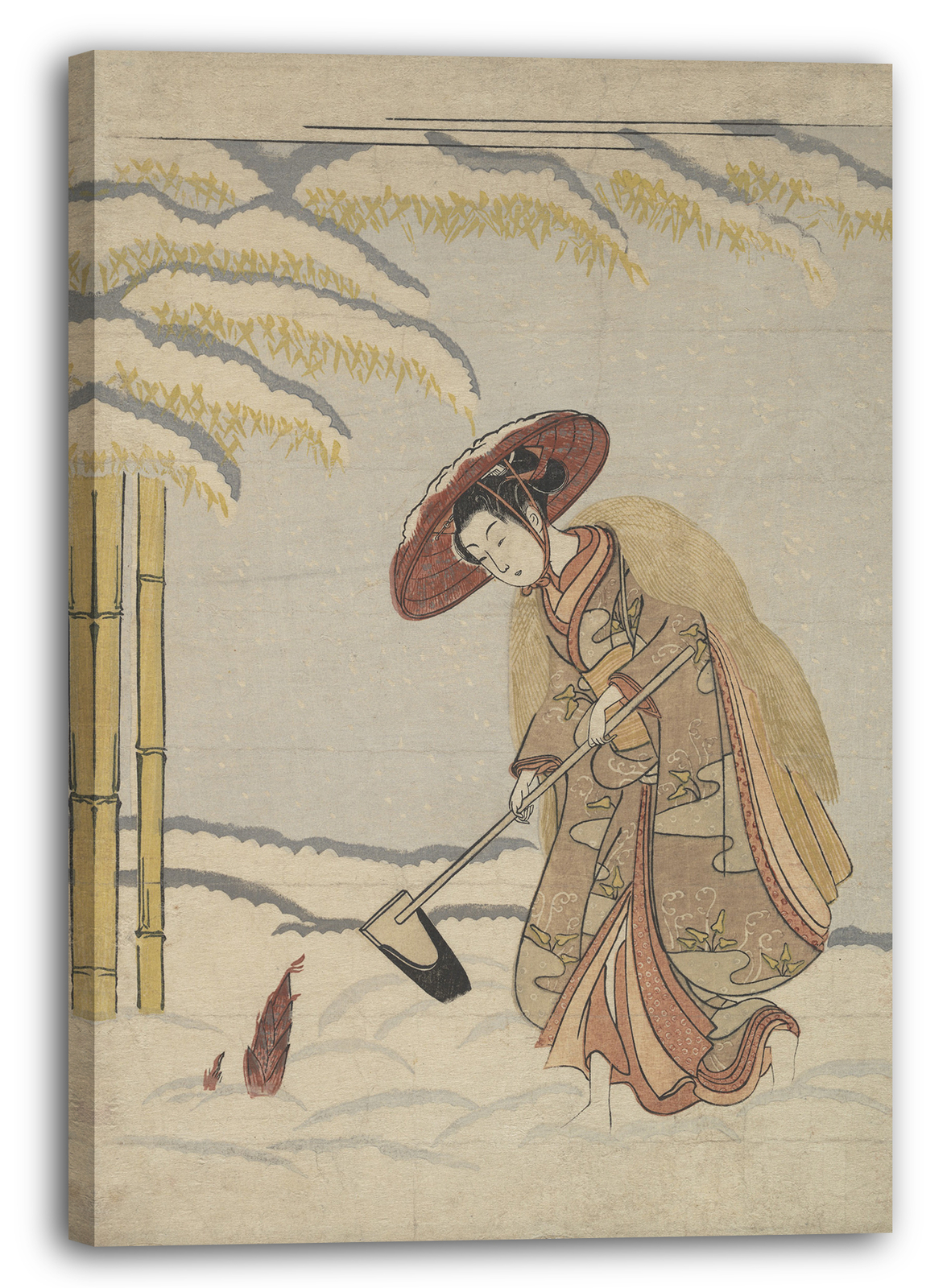 Lienzo/Marcos Suzuki Harunobu - Mujer cavando brotes de bambú en la nieve, o pa