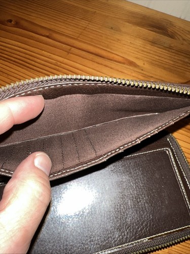 SUNDANCE Brown Leather Women’s Double Zipper Clutch Wallet Purse Checkbook - Bild 13 von 18