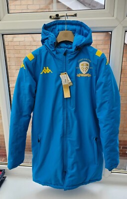 Leeds United KAPPA Centenary Training Bench Coat 2019-20 Blau Herren XS Jacke