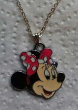 Image of 💖 Minnie Mouse Pendant and Chain Necklace. Silver Plated Brand New Very Cute 💖